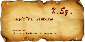 Kajári Szabina névjegykártya